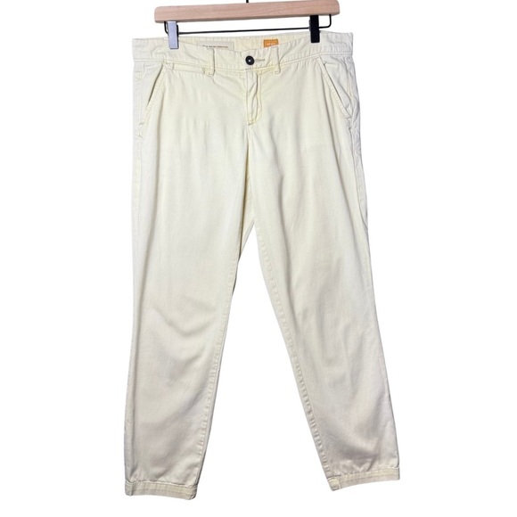 Pilcro and the Letterpress Anthropologie Women Light Yellow Stretch Pant 27 - Picture 1 of 16